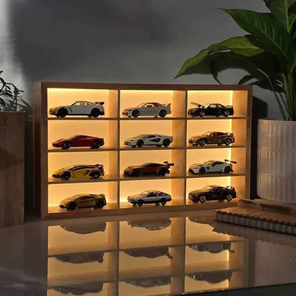 Wooden light up hotwheel Organizer Auto Aura