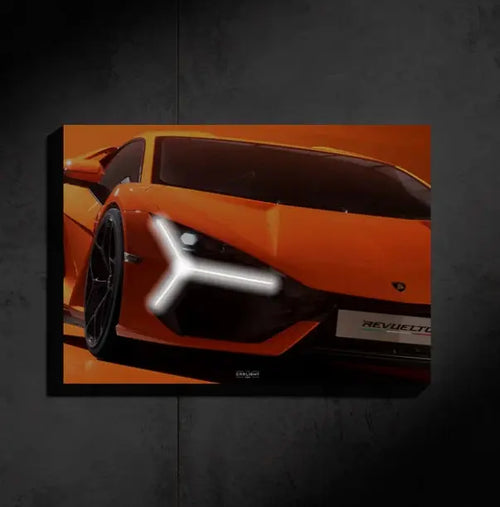 Lamborghini REVUELTO NEON Poster Auto Aura
