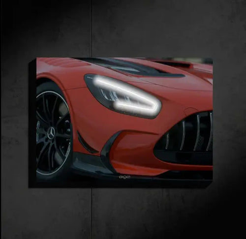 Mercedes AMG GTR Black Series NEON Poster [M1] Auto Aura