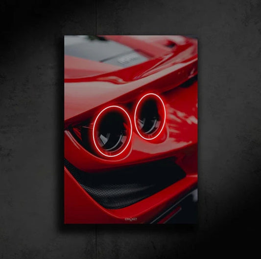 Farrari F8 Tributo NEON Poster Auto Aura